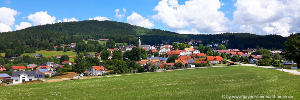 Sehenswürdigkeiten in Böbrach Ortsansicht vom Ferienort im Bayerischen Wald Sehenswürdigkeiten in Böbrach Unterkünfte Arnbruck & Drachselsried