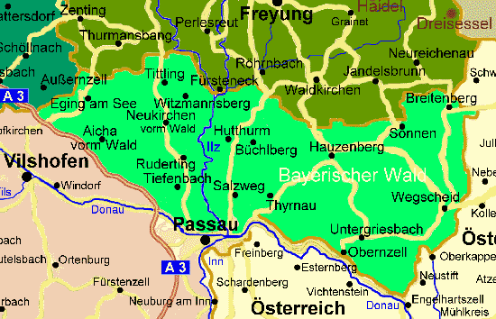 Landkarte Passau Karte Vilshofen Wegscheid Hauzenberg